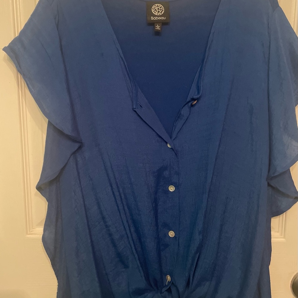 Two women’s tops large. Blue. Orange. - Picture 4 of 4